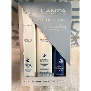 L'ANZA Healing Moisture Trio Gift Set Full Size Shampoo Conditioner Mist
